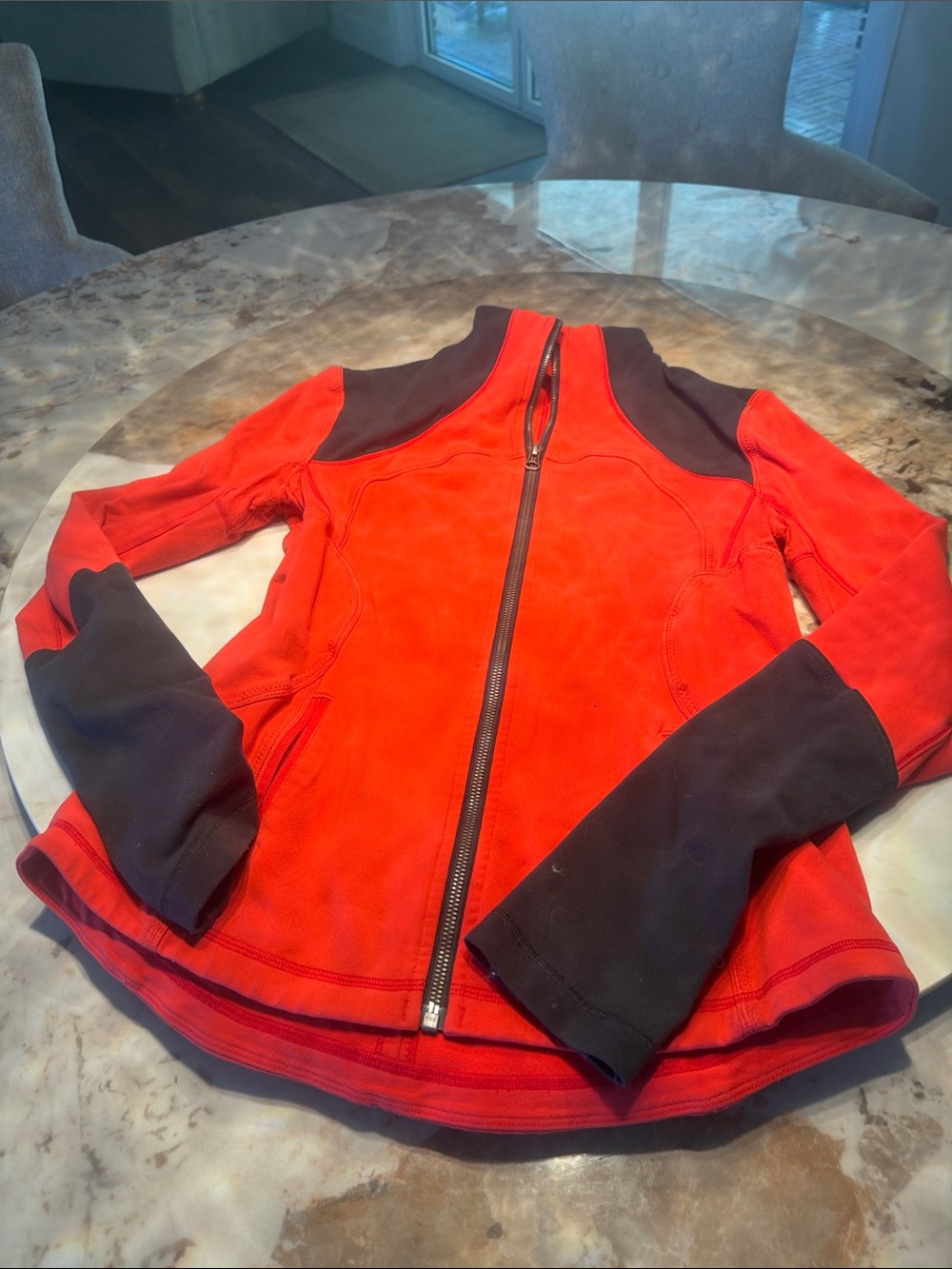 lululemon athletica Red and Black Zip-Front Utility Jacket